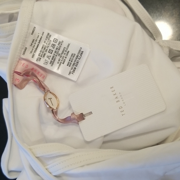 💕TED BAKER💕 White Mesh Panel One-Piece Swimsuit - Picture 12 of 16